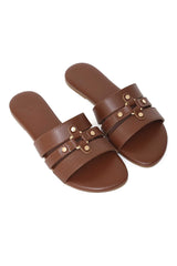 DUSK STUD SLIDE-BROWN