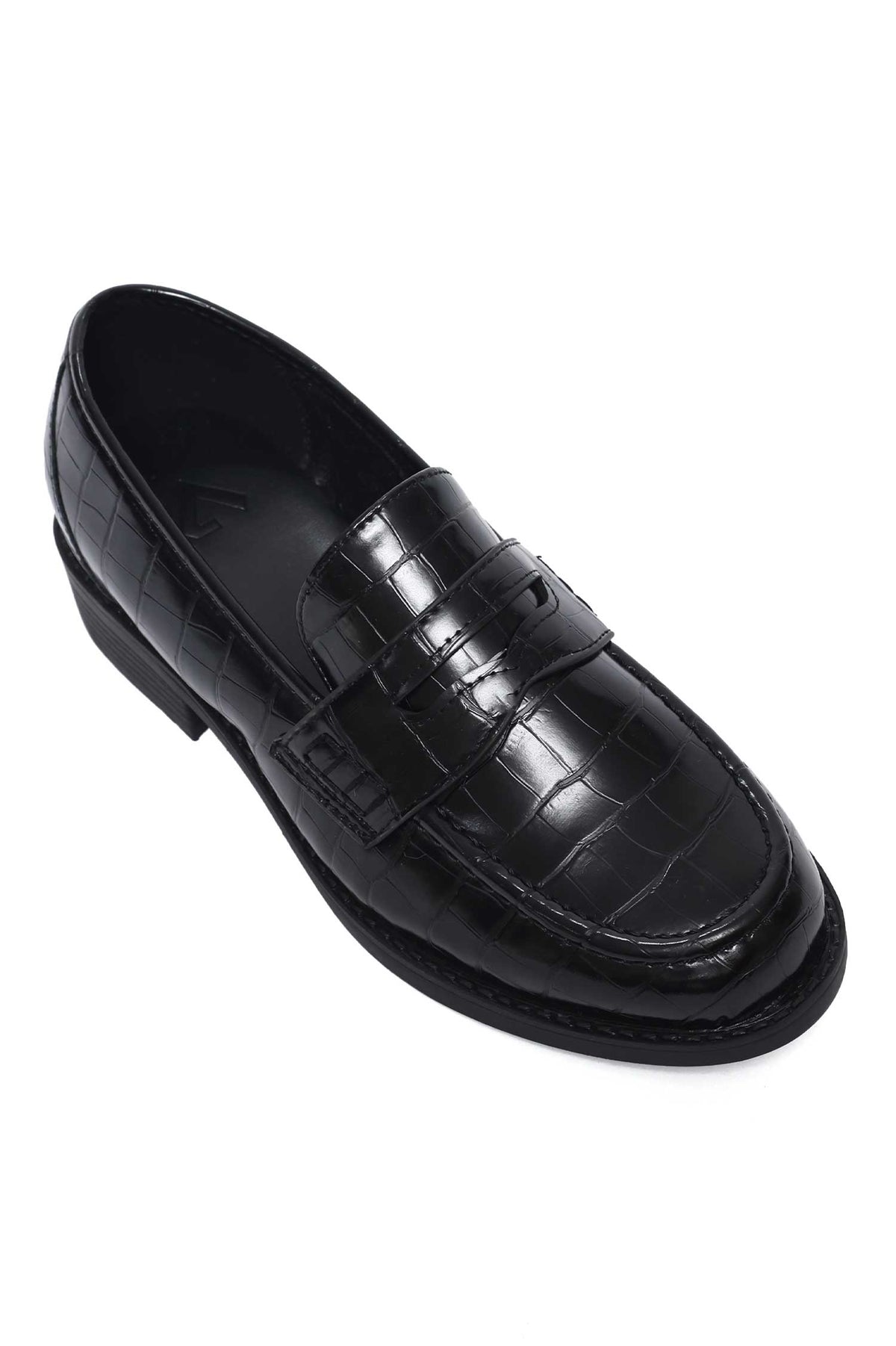 REGAL CROC MOC LOAFER-BLACK