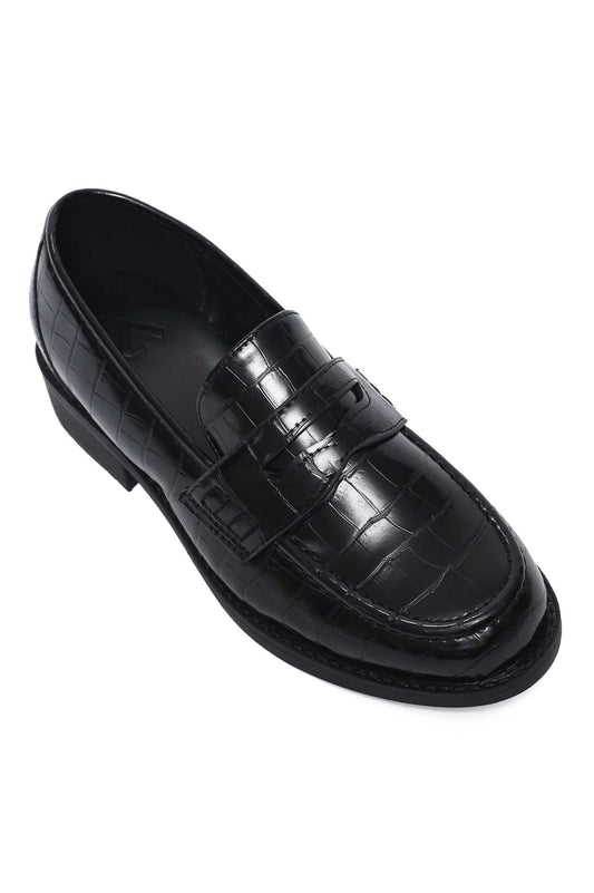 REGAL CROC MOC LOAFER-BLACK
