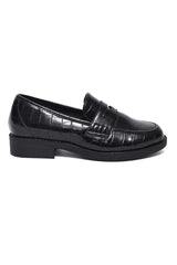 REGAL CROC MOC LOAFER-BLACK