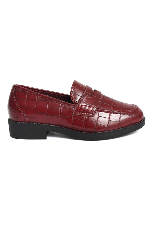 REGAL CROC MOC LOAFER-MAROON