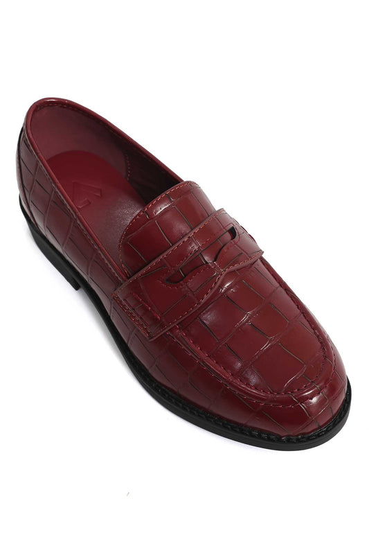 REGAL CROC MOC LOAFER-MAROON