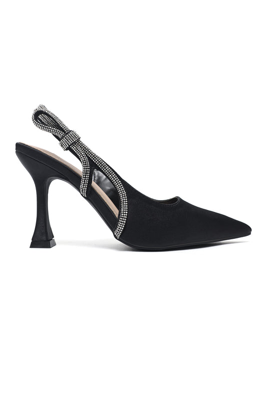 REGAL POINTED SLING HEEL-BLACK