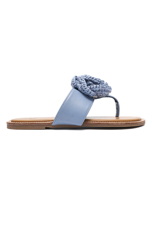 WOVEN ROSE SANDAL-BLUE
