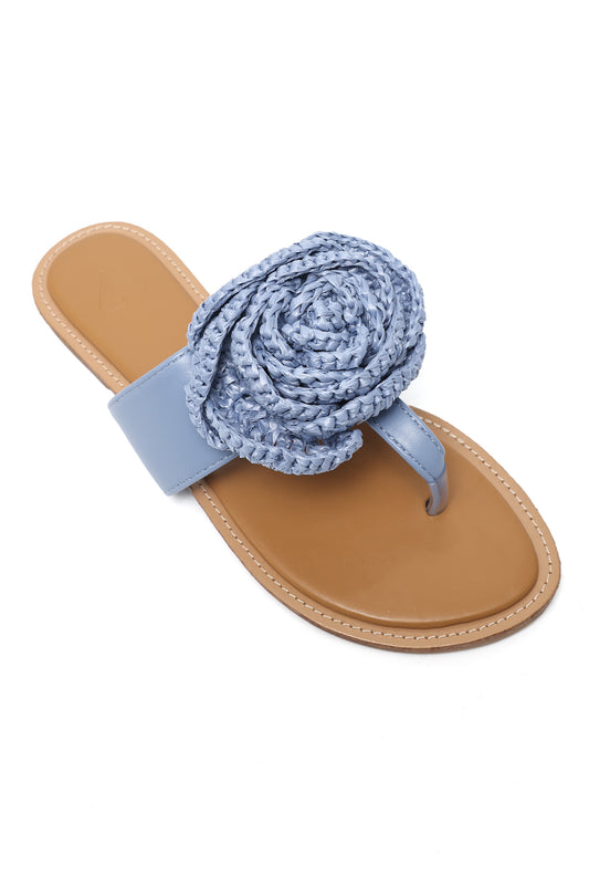 WOVEN ROSE SANDAL-BLUE