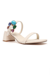 JEWEL ANKLE BLOCK HEEL-BEIGE
