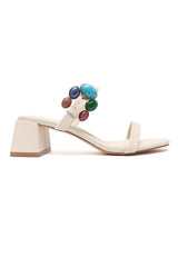 JEWEL ANKLE BLOCK HEEL-BEIGE