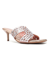 ELEGANT MIRROR STUD HEEL-CHAMPAGNE