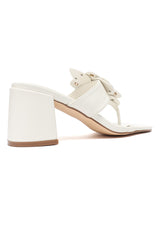 FLOWER BLOCK HEEL-OFFWHITE