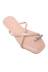 ELEGANT CRYSTAL ACCENT FLAT-NUDE