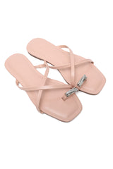 ELEGANT CRYSTAL ACCENT FLAT-NUDE