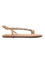 LEAF FLAT SANDAL-TAN