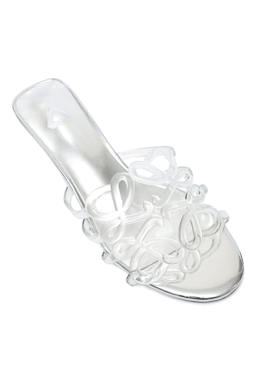 LOOP WEDGE SEMI HEEL-SILVER