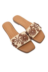 VACATION WEAR SLIDE-BEIGE/BRWN