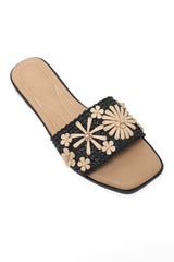 VACATION WEAR SLIDE-BLK/BEIGE