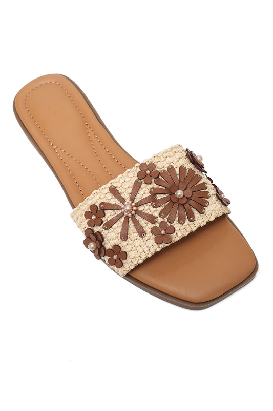 VACATION WEAR SLIDE-BEIGE/BRWN