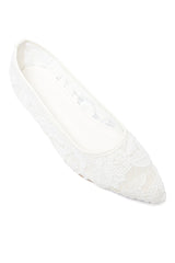 SHEER MESH POINTED FLAT-WHITE