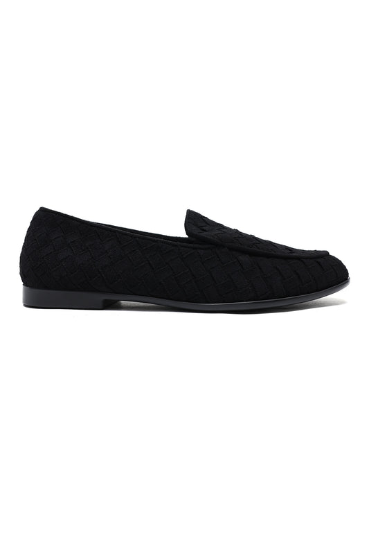 TEXTURED DRESS LOAFERS-BLACK