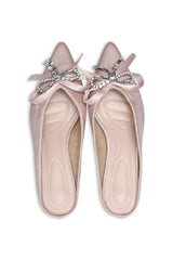 CELESTE JEWEL BOW MULES-BEIGE