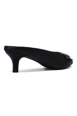 CELESTE JEWEL BOW MULES-BLACK