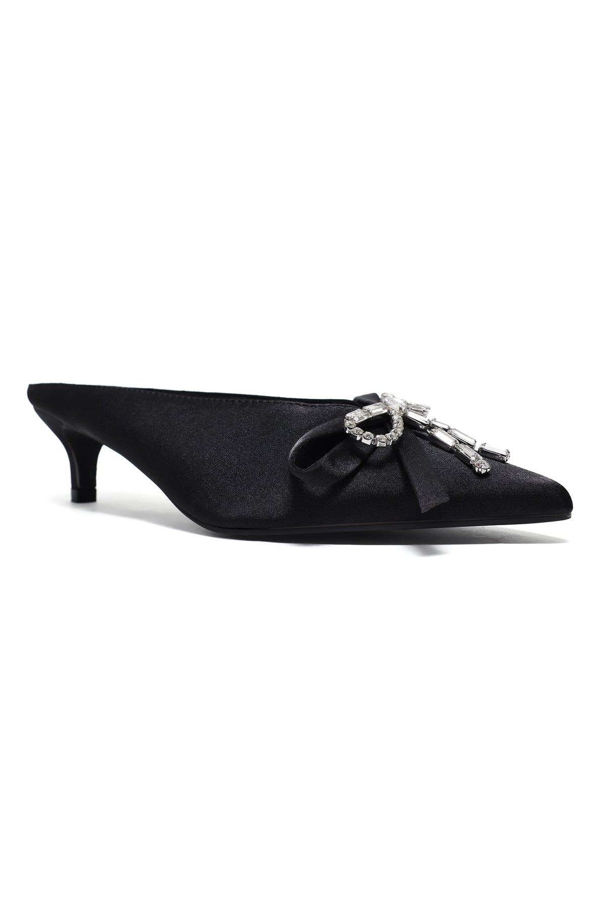 CELESTE JEWEL BOW MULES-BLACK