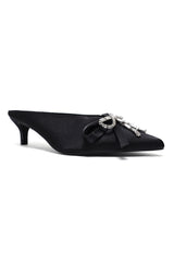 CELESTE JEWEL BOW MULES-BLACK