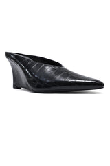 MILANO EMBOSSED HEELS-BLACK