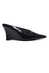 MILANO EMBOSSED HEELS-BLACK