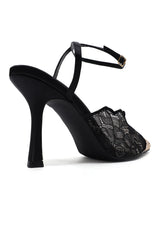 SERAPHINA LACE SLINGBACK HEELS-BLACK