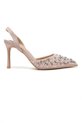 STARDUST JEWEL SLINGBACK HEELS-BEIGE