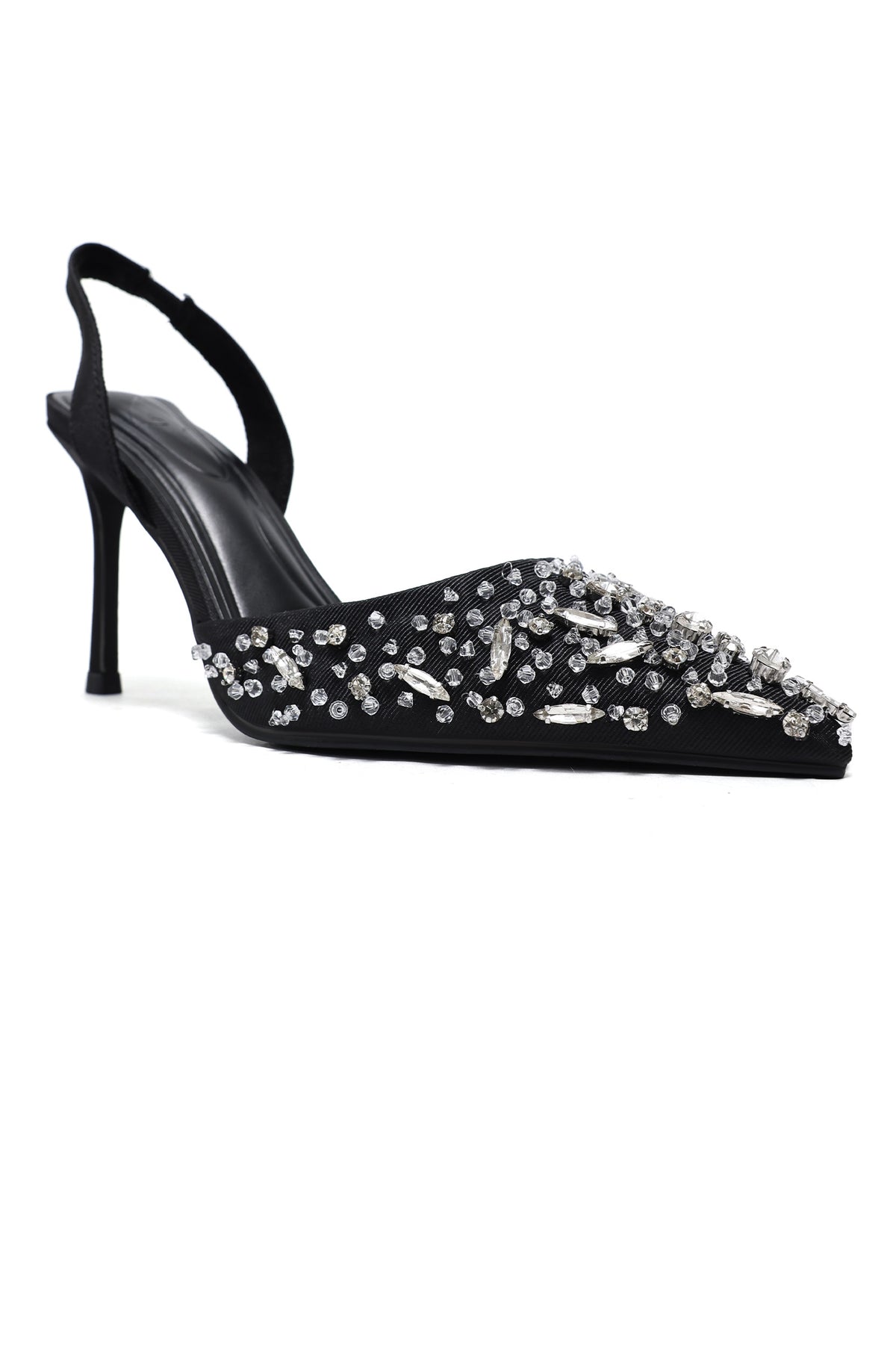 STARDUST JEWEL SLINGBACK HEELS-BLACK