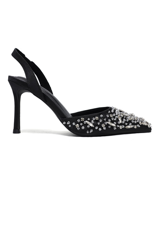 STARDUST JEWEL SLINGBACK HEELS-BLACK
