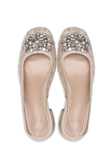MAJESTIQUE EMBELLISHED SLINGBACKS-BEIGE