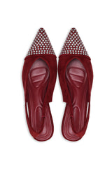 STUDDED SLINGBACK HEELS-RED