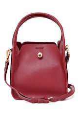 SLEEK BARREL SHOULDER BAG-MAROON