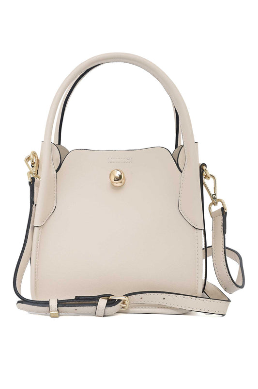 SLEEK BARREL SHOULDER BAG-BEIGE