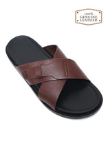 REGENT CROSS STRAP SANDAL-COFFEE