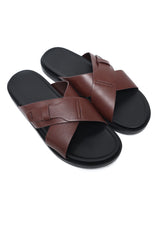 REGENT CROSS STRAP SANDAL-COFFEE