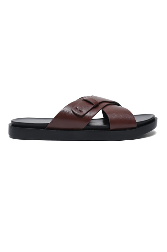REGENT CROSS STRAP SANDAL-COFFEE
