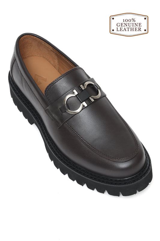 LUXE HERITAGE CHAIN LOAFERS-COFFEE