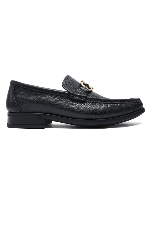 METAL EMBLEM SHOES-BLACK