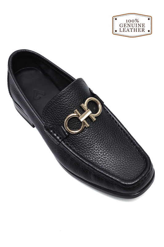 METAL EMBLEM SHOES-BLACK