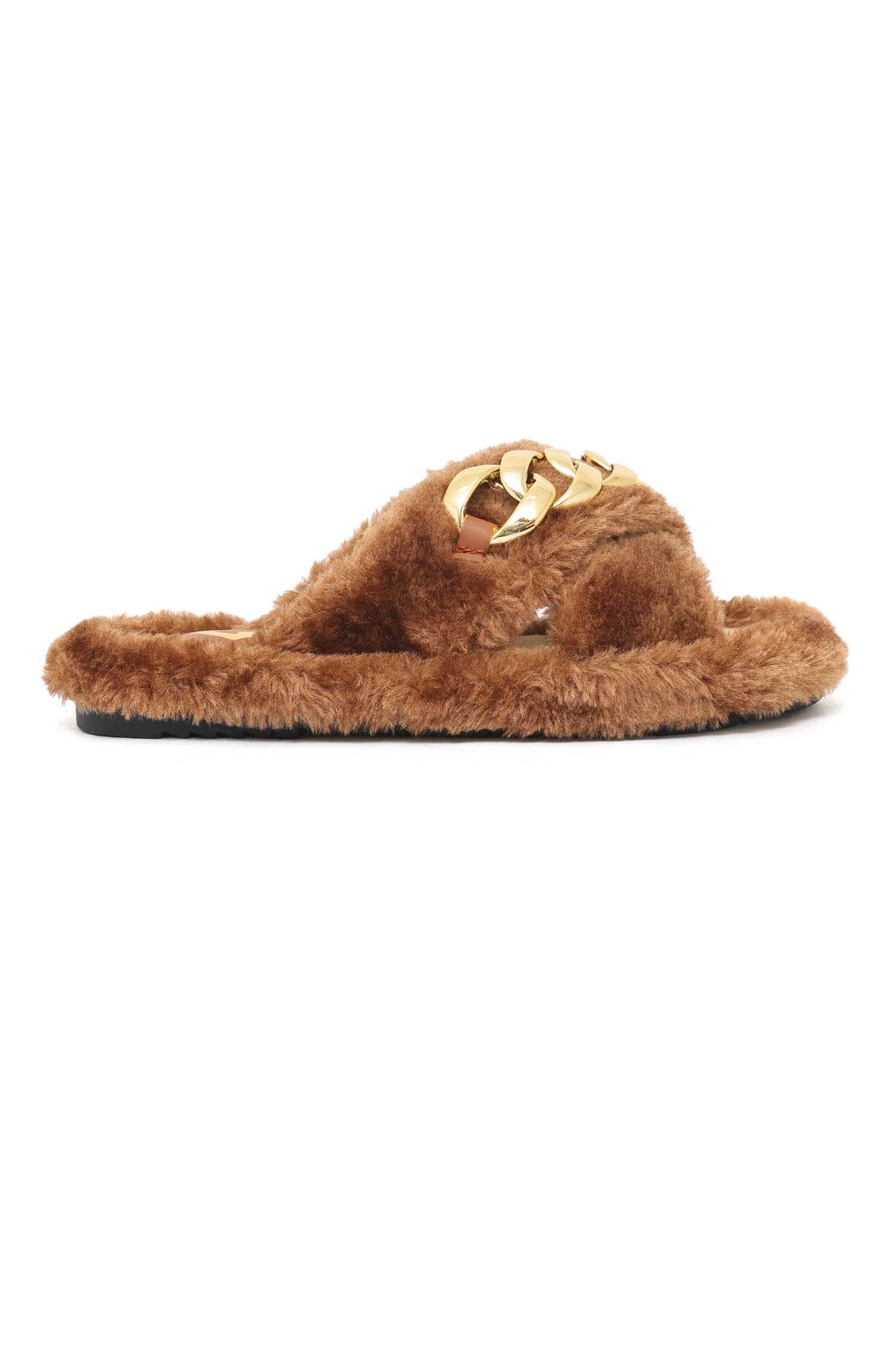 COZY CHAIN FUR SLIDE-CAMEL