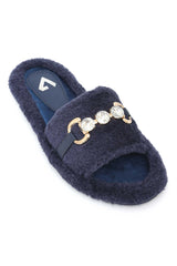 FURRY GEM SLIDE-NAVY