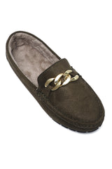 DECORATIVE CHAIN LOAFER-OLIVE