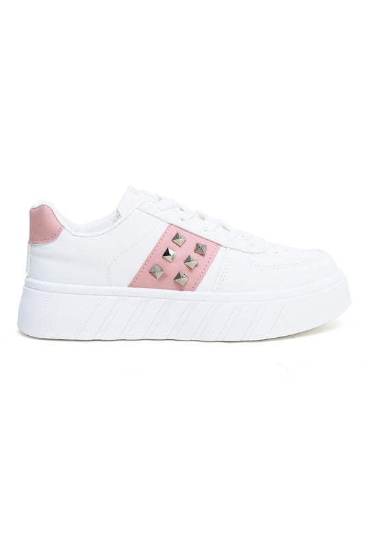 CONTRAST TRAINERS-WHT/PINK