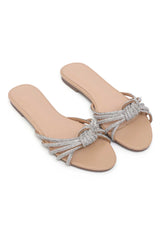 BLING KNOT SLIDES-BEIGE