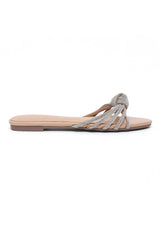 BLING KNOT SLIDES-BEIGE