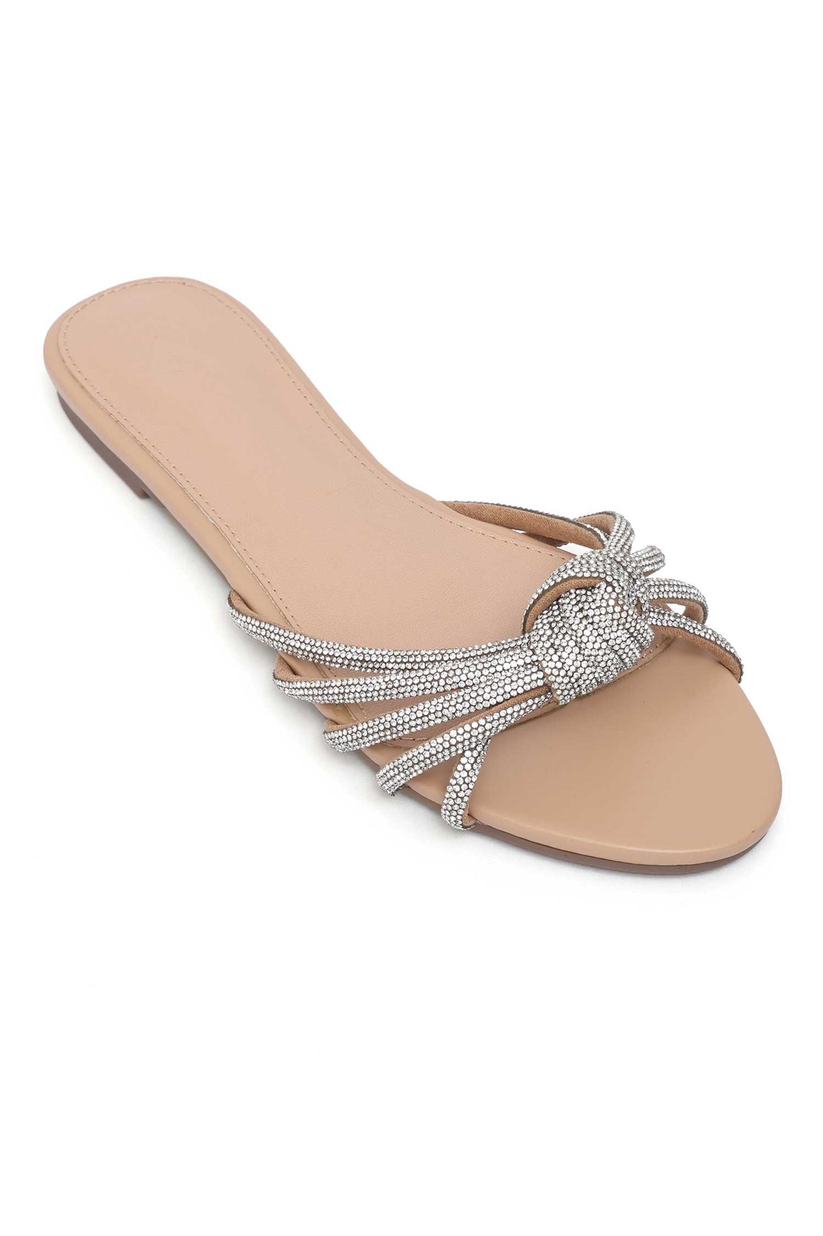 BLING KNOT SLIDES-BEIGE
