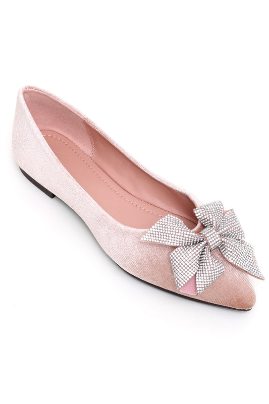 FLATS WITH BOW DETAIL-PINK